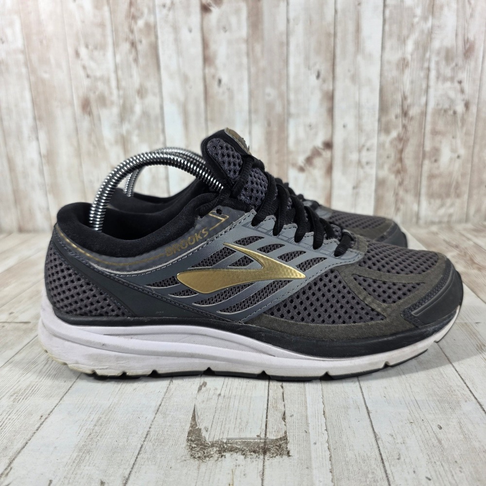 Brooks Addiction 13 Womens Running Shoes Charcoal Black Gold EU 39